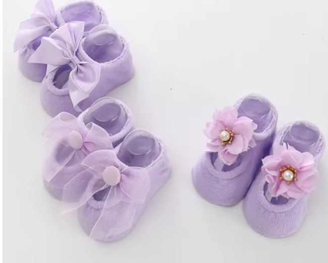 Princess Party Bow Lace Soft Sole Crib Shoe