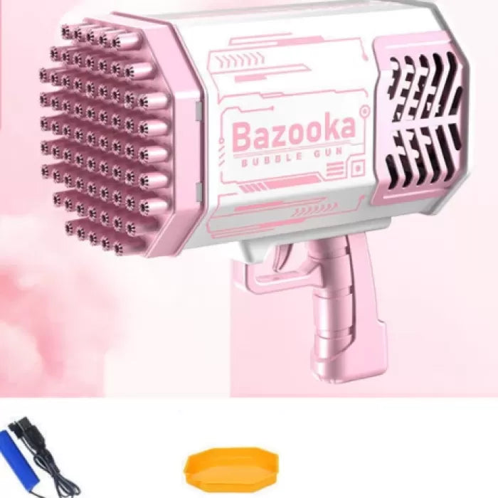 Bazooka Bubble Gun – 69 Hole Bubble Blower with LED Lights & Fan