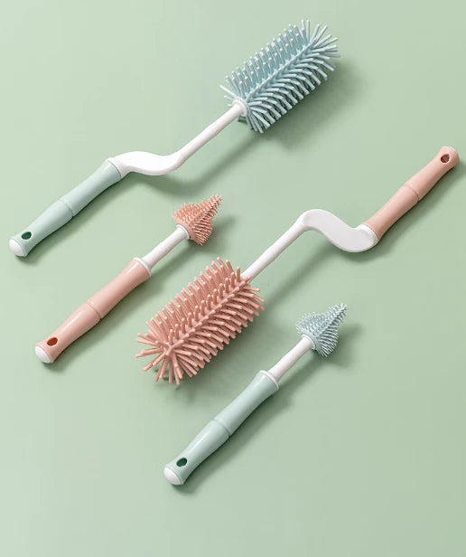 3-Piece Baby Bottle, Cup, Pacifier & Sippy Cup Cleaning Brush Set