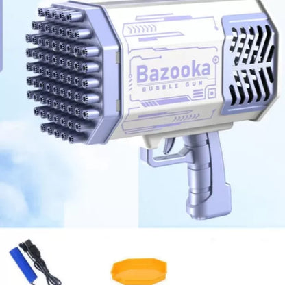 Bazooka Bubble Gun – 69 Hole Bubble Blower with LED Lights & Fan