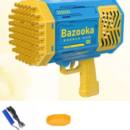 Bazooka Bubble Gun – 69 Hole Bubble Blower with LED Lights & Fan