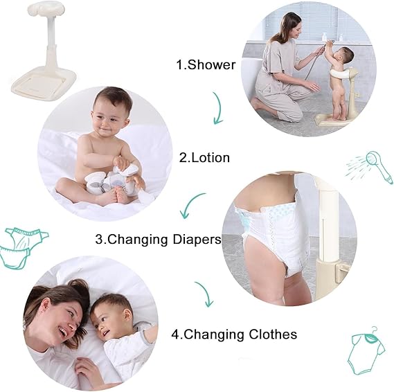Non-Slip Baby Shower Stand – Adjustable Standing Bath Support