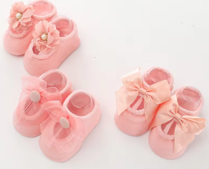 Princess Party Bow Lace Soft Sole Crib Shoe