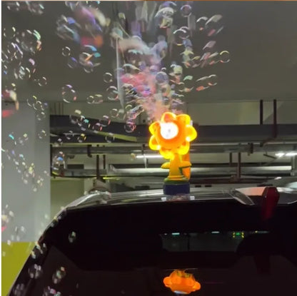 Remote Controlled Rechargeable 360° Bubble Machine – Flower Design