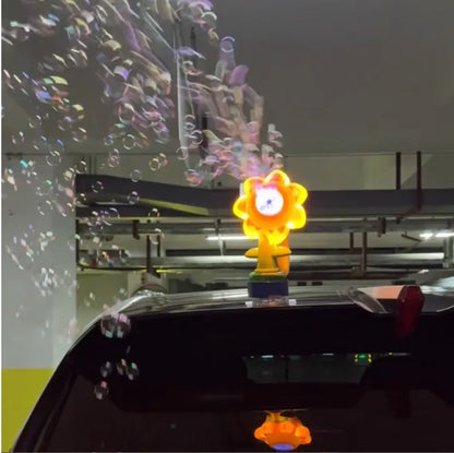 Remote Controlled Rechargeable 360° Bubble Machine – Flower Design