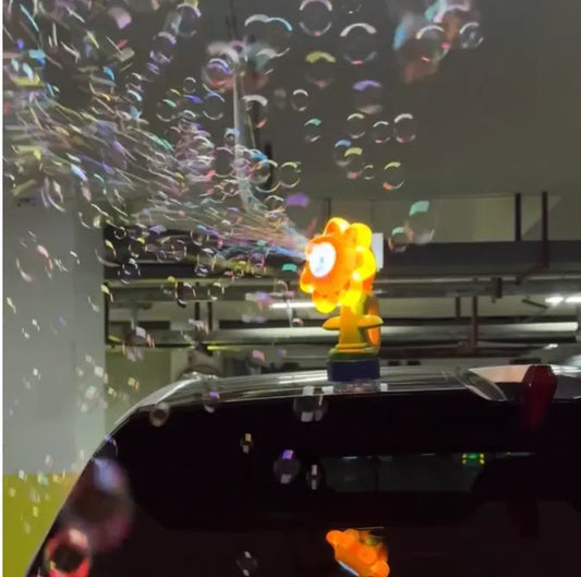 Remote Controlled Rechargeable 360° Bubble Machine – Flower Design