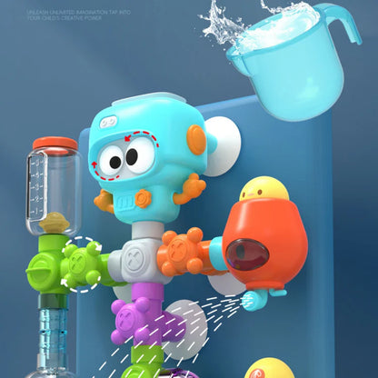 Robot Wall-Mounted Bath Water Toy – 27 Piece Kids Fun Set