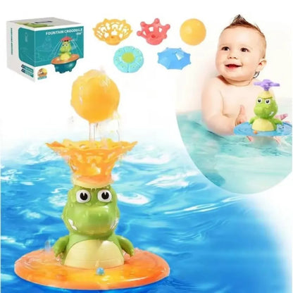 Su Efektli Timsah Oyuncağı 4 Farklı Uçlu Su Atan Banyo Oyuncak Seti