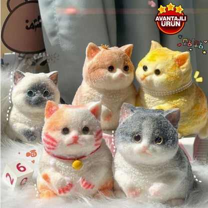 Stres Giderici Tombul Kedi Boyama & Süsleme Seti