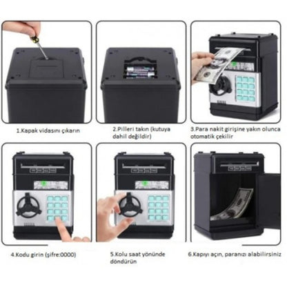 Elektronik Şifreli Kasa ATM Kumbara Para Yutan Akıllı Kumbara
