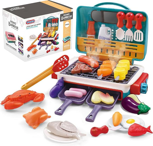 Cooking Simulator Toy with Color Changing Accessories | 31 PCS BBQ Kit for Kids