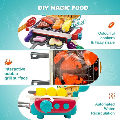 Cooking Simulator Toy with Color Changing Accessories | 31 PCS BBQ Kit for Kids