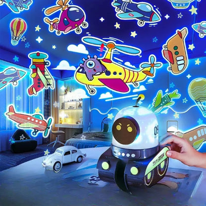 Robot Tasarımlı 3D Projektör Gece Lambası