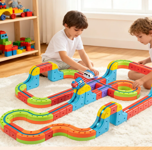 Çocuklar için Manyetik Elektrikli Tren Rayı Seti Işıklı ve Hareketli Tren Oyuncağı